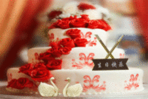 蛋糕 玫瑰 唯美 生日快乐