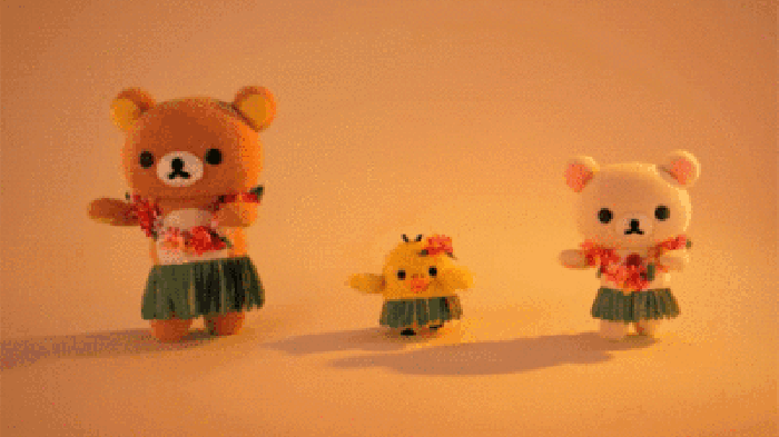 草裙舞 可爱 跳舞 小熊