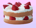粉红色 蛋糕 草莓 可爱