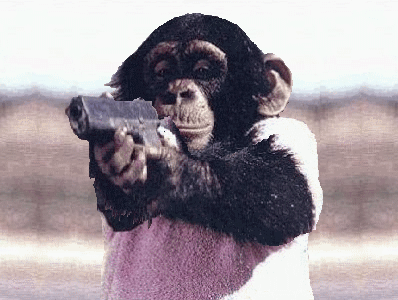猩猩 举枪 威慑