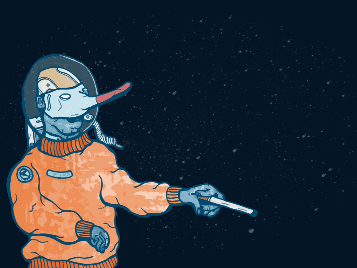 绘画 太空 烟 GIF 宇航员 闪电 面具 暴风雨 邪教 数码插画
