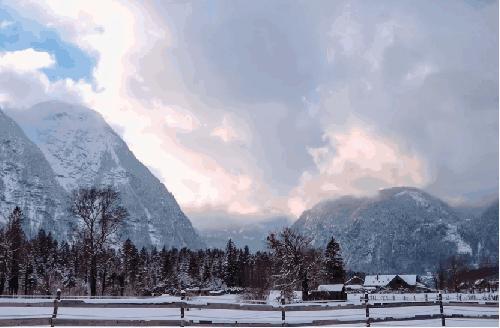 阿尔卑斯山风景雪山美景gif动图_动态图_表情包下载_soogif