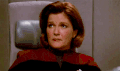 恼怒的 翻白眼 星际迷航 “旅行者” 船长Janeway