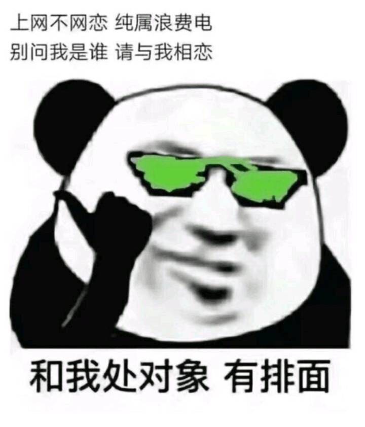 金馆长 熊猫 眼镜 竖起大拇指 上网不网恋 纯属浪费电