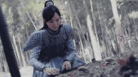 唐嫣 古装 盔甲 石头