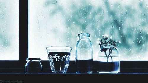 下雨天 二次元 动漫 水滴 玻璃杯 玻璃瓶 窗户
