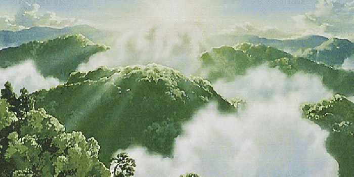 烟雾缭绕 山峰 画面 唯美