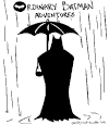 插画 下雨 黑白 动漫