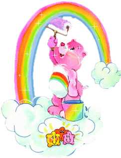 彩虹 粉刷 小熊 可爱