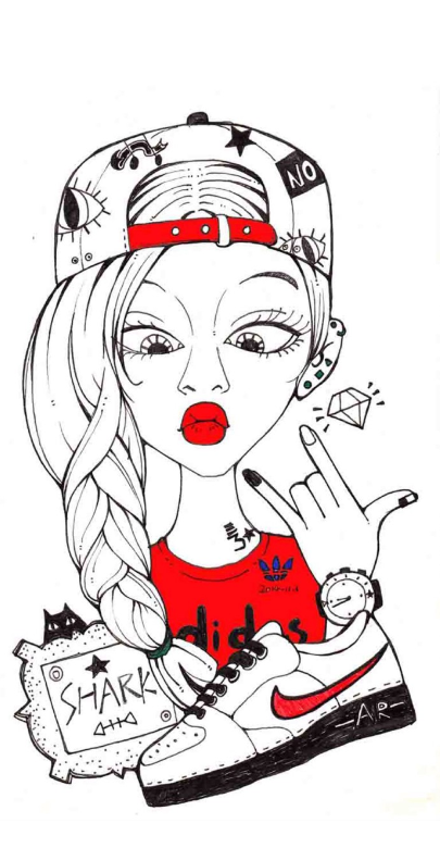 壁纸 酷女孩 插画 美图 帅气