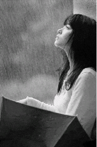 美女 下雨 淡淡的忧伤 雨伞