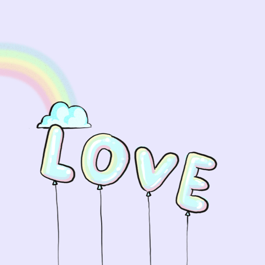 爱心 甜蜜 气球 彩虹
