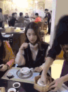美女 筷子 打一拳 盘子