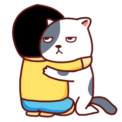 抱抱 安慰 卡通 小猫