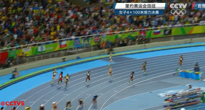 奥运会 里约奥运会 田径 女子 4×100接力 金牌 美国队 精彩瞬间