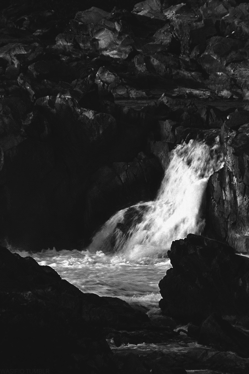 瀑布 黑白 流水 自然 风景