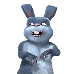兔子 蓝色 斜眼 门牙