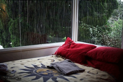 枕头 床单 玻璃 细雨