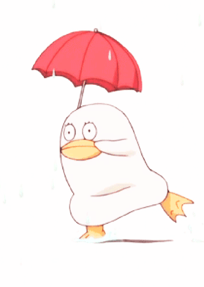 小鸭子 打伞 可爱 卡通 动漫
