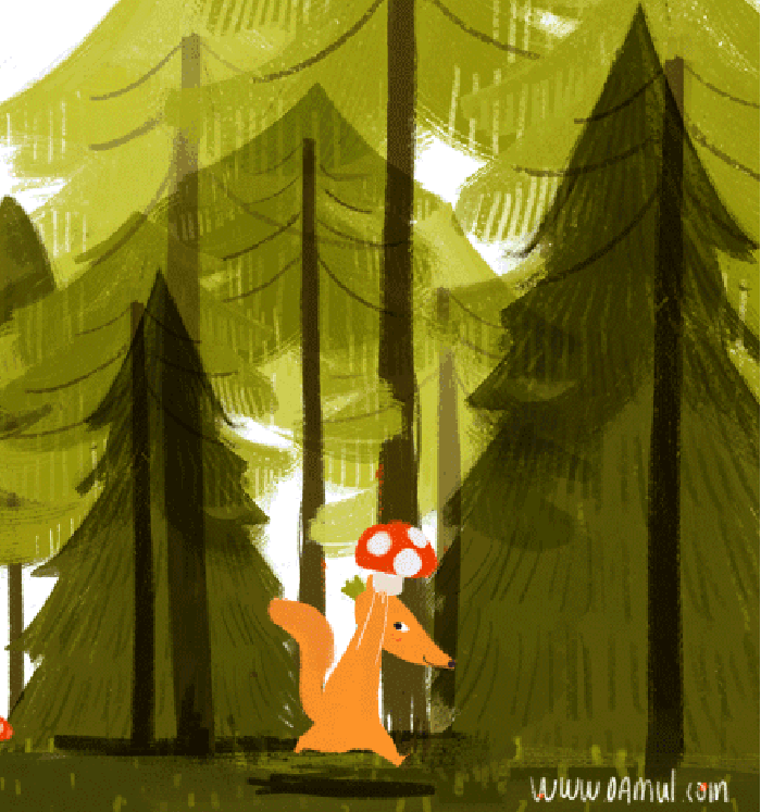 狐狸 奔跑 森林 动画