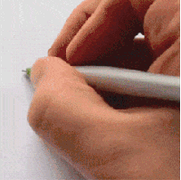 手指 油笔 字体 黑色
