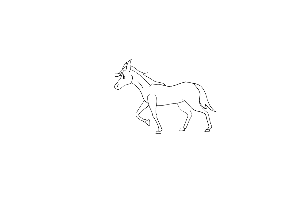 动物 素描 绘画 马儿 动态图