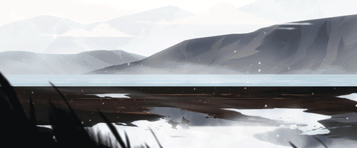 动画 自然 雪 景观 湖 山