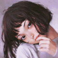 美女 大眼睛 歪头 手指