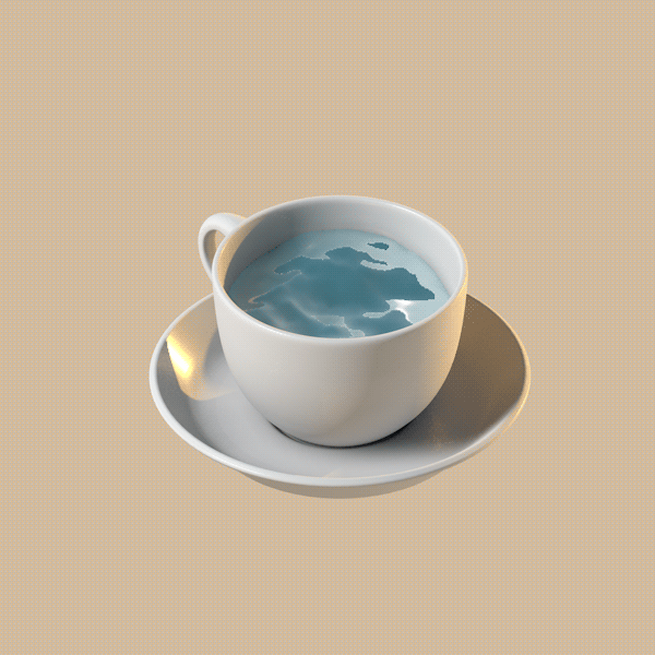 c4d 液体 茶杯 水