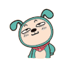 卡通 狗狗 剪刀手 挑眉 张大嘴