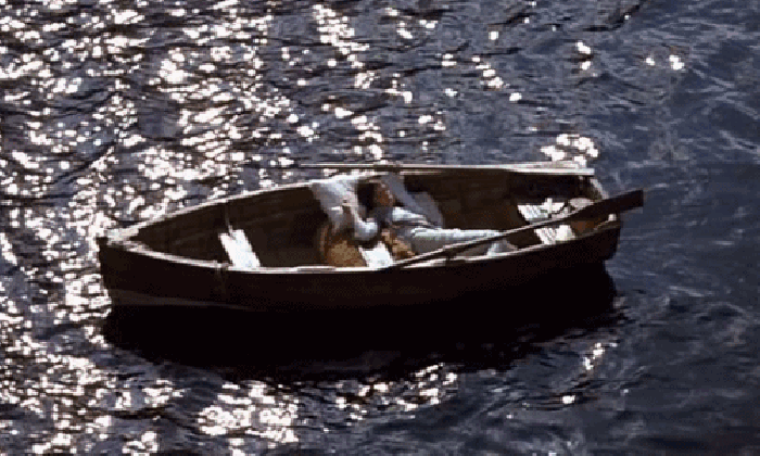 大海 小船 动态 船桨