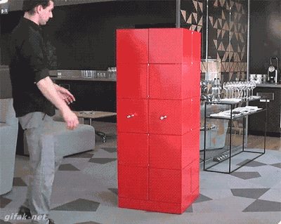 家居创意 炫酷 柜子 旋转 红色柜子 艺术设计