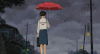 背影 阴天 雨水
