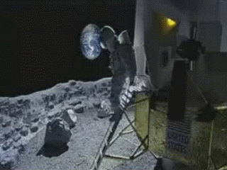 飞机 月球 宇航员 下楼梯