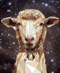 太空 幻觉 生肖 艺术 彩虹 幻觉 丰富多彩的 螺旋形的 三角形 绵羊