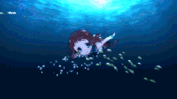 卡通 游泳 美少女 大眼睛