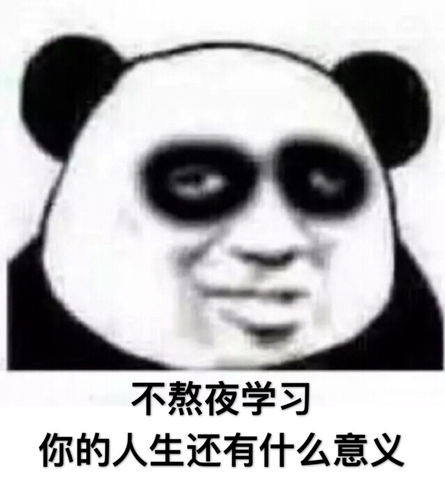 不熬夜学习你的人生还有什么意义   熊猫人  黑眼圈  搞笑  斗图