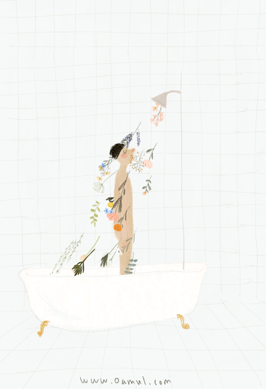 动图 动漫 淋浴 鲜花浴