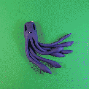 章鱼 橡皮泥 紫色 游动