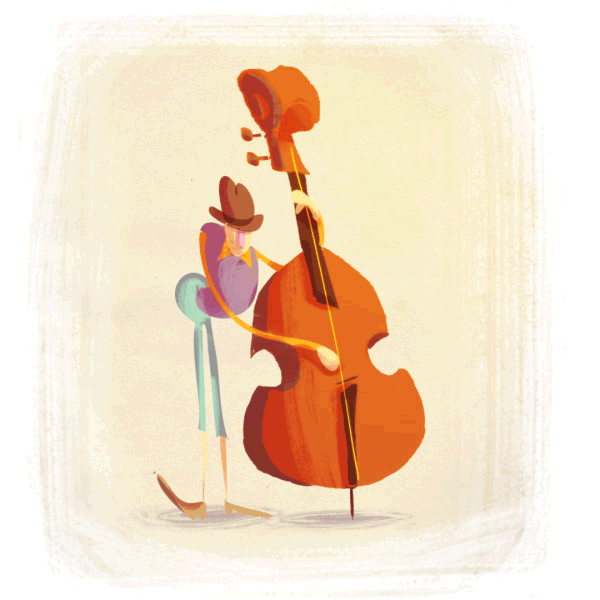 卡通 演奏 大提琴 优雅