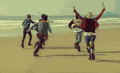 海边 奔跑 偶像组合 欢乐