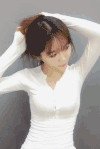 美女 迷人 性感 白衣服 扎头发