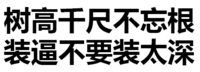 树高千尺不忘根 装逼不要装太深 得瑟 装逼