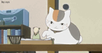 动漫 猫咪 挥手 朋友