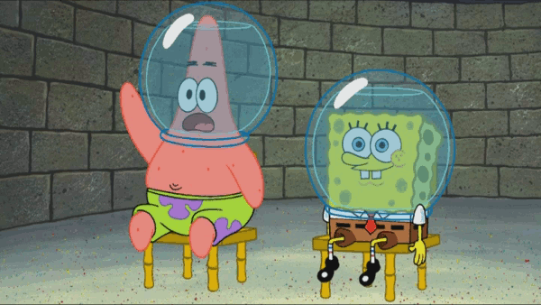 海绵宝宝 SpongeBob 派大星 鱼缸 珊迪 椅子 排排坐 提问
