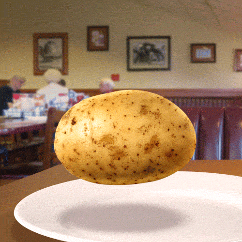 土豆 盘子 相框 飞起来