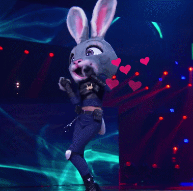 爱心 兔子 舞台 跳舞