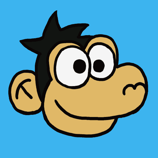 卡通 愚蠢的 猴子 面对 猿