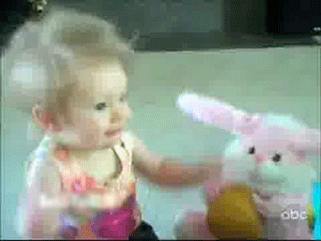 有趣的 婴儿 可爱的 小兔子