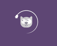 猫咪 加载 等待 扁平化 旋转 等待 老鼠 注视
